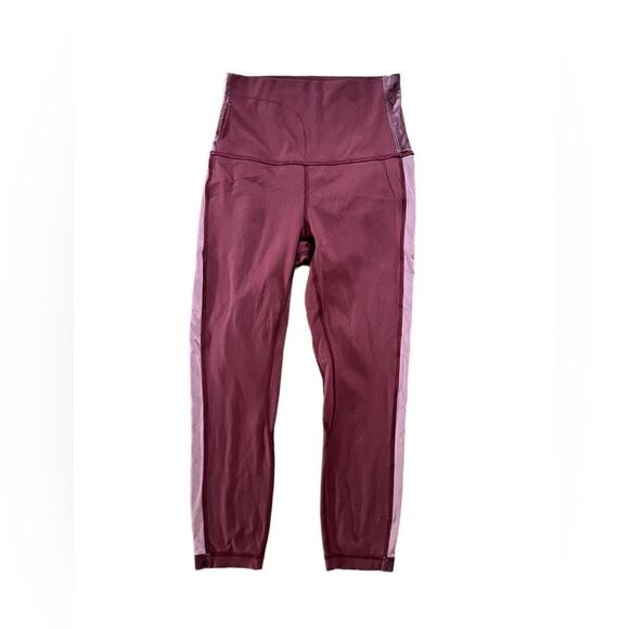 Lululemon Align,Super High Rise Legging, Velvet Side, Sz 6,Maroon - Picture 2 of 3